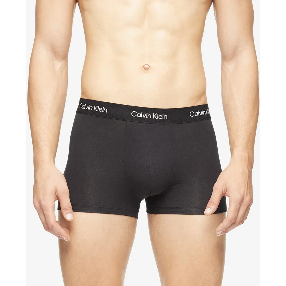 Calvin Klein Ultra Soft Modal Trunks Men's XL Black Solid Elastic Waist Pull On